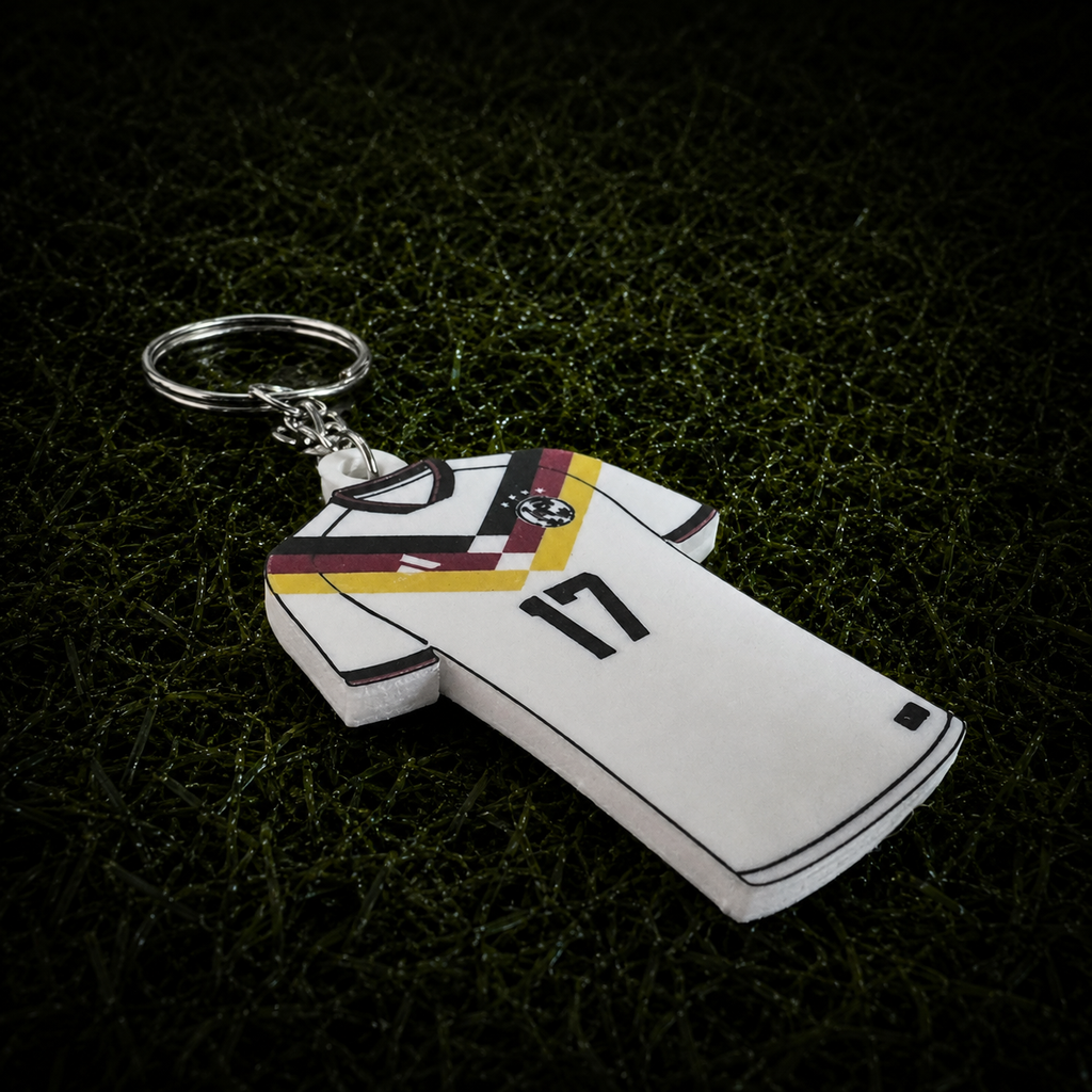3D Printed Germany Soccer Jersey NFC Keychain – Personalized with Name & Number | FIFA World Cup 2026 | Germany Soccer Fan Gift