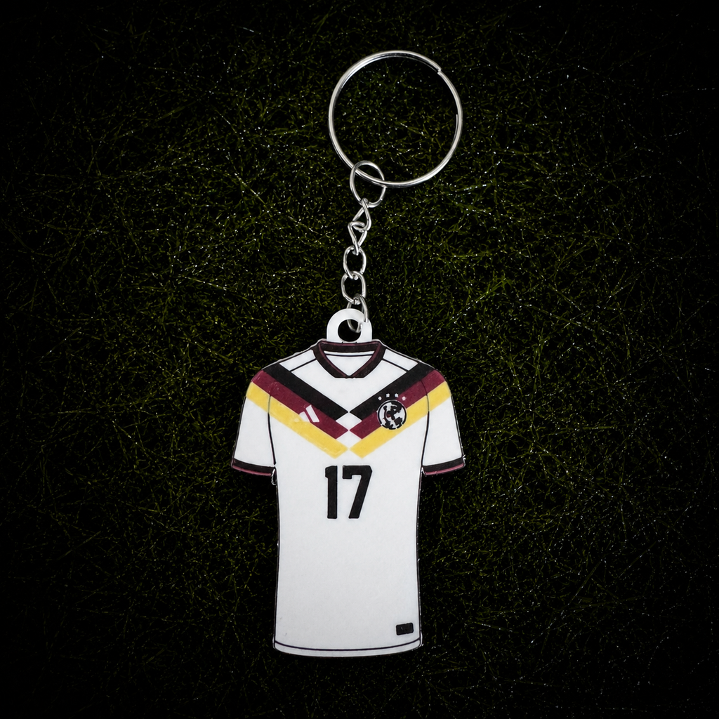 3D Printed Germany Soccer Jersey NFC Keychain – Personalized with Name & Number | FIFA World Cup 2026 | Germany Soccer Fan Gift