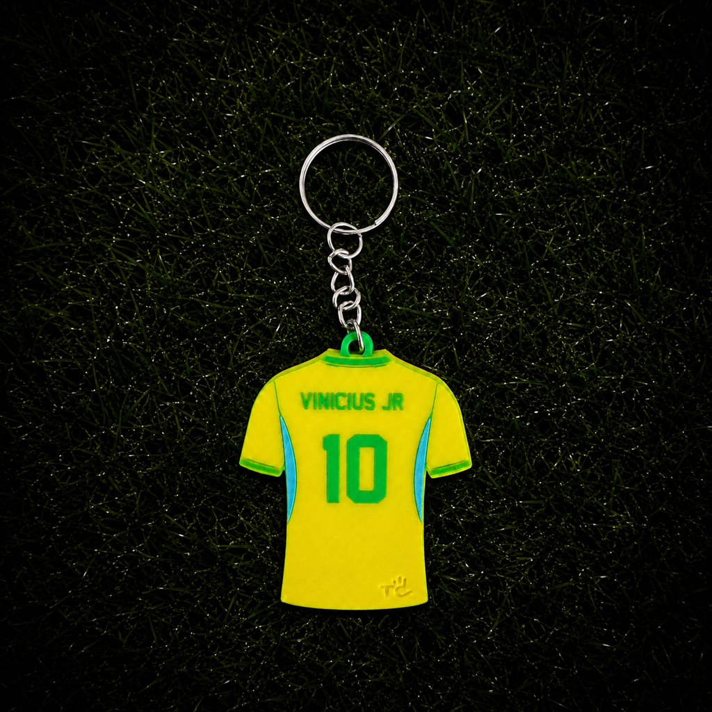 3D Printed Brazil Soccer Jersey NFC Keychain – Personalized with Name & Number | FIFA World Cup 2026 | Brazil Soccer Fan Gift