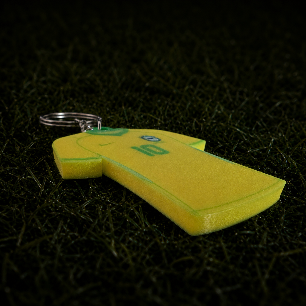 3D Printed Brazil Soccer Jersey NFC Keychain – Personalized with Name & Number | FIFA World Cup 2026 | Brazil Soccer Fan Gift