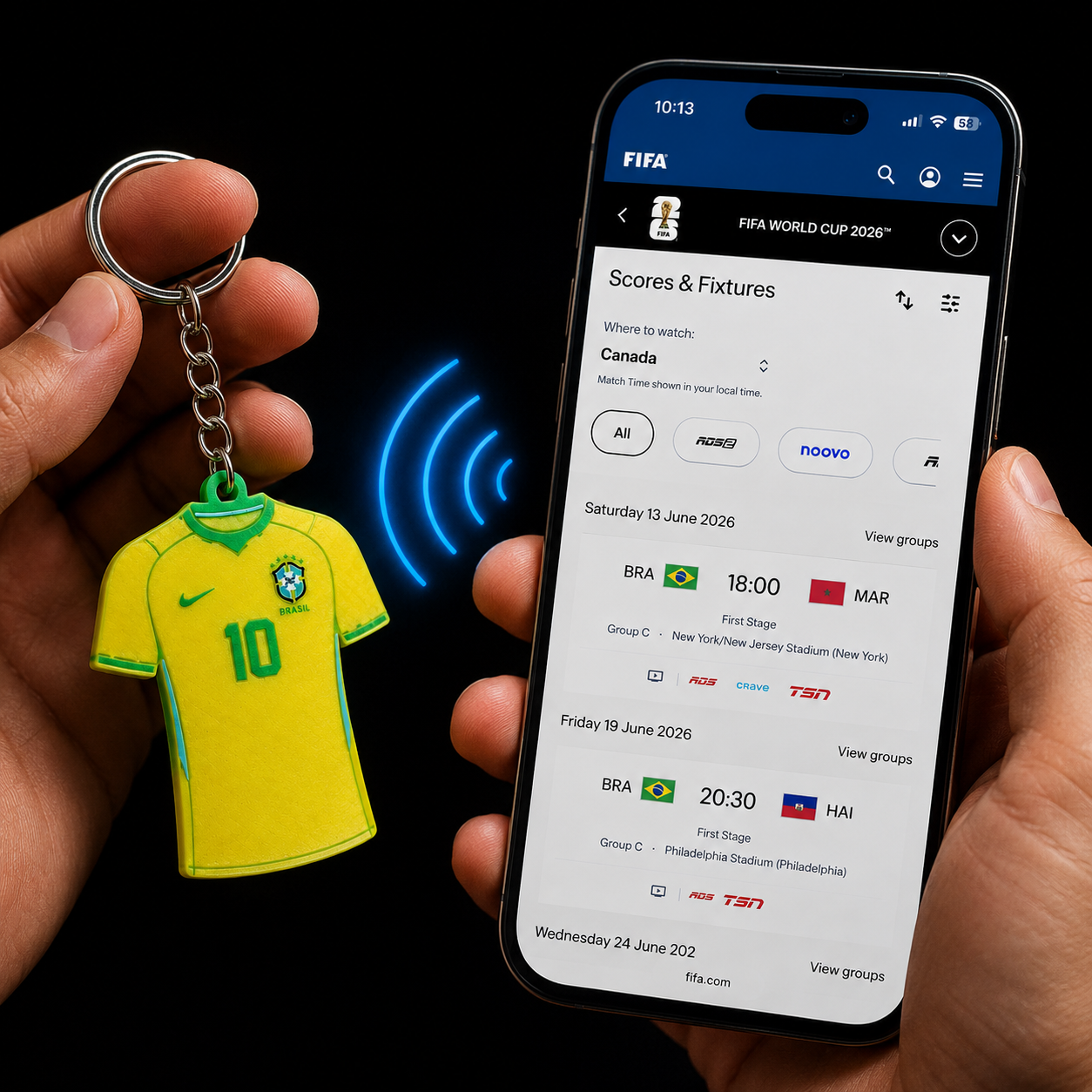 3D Printed Brazil Soccer Jersey NFC Keychain – Personalized with Name & Number | FIFA World Cup 2026 | Brazil Soccer Fan Gift