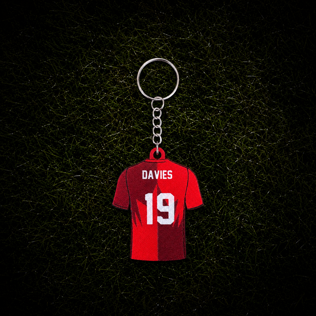 3D Printed Canada Soccer Jersey NFC Keychain – Personalized with Name & Number | FIFA World Cup 2026 | Canadian Soccer Fan Gift