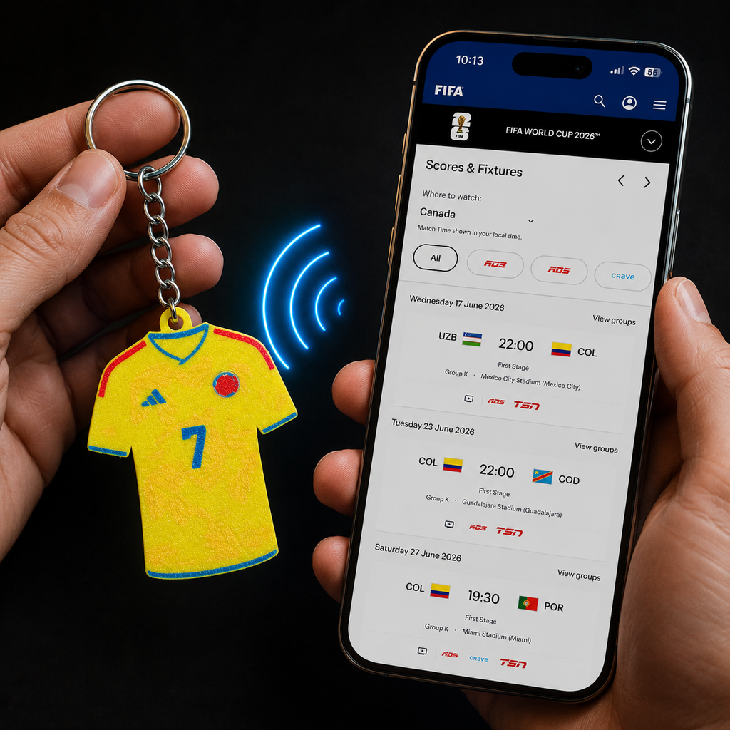3D Printed Colombia Soccer Jersey NFC Keychain – Personalized with Name & Number | FIFA World Cup 2026 | Colombia Soccer Fan Gift