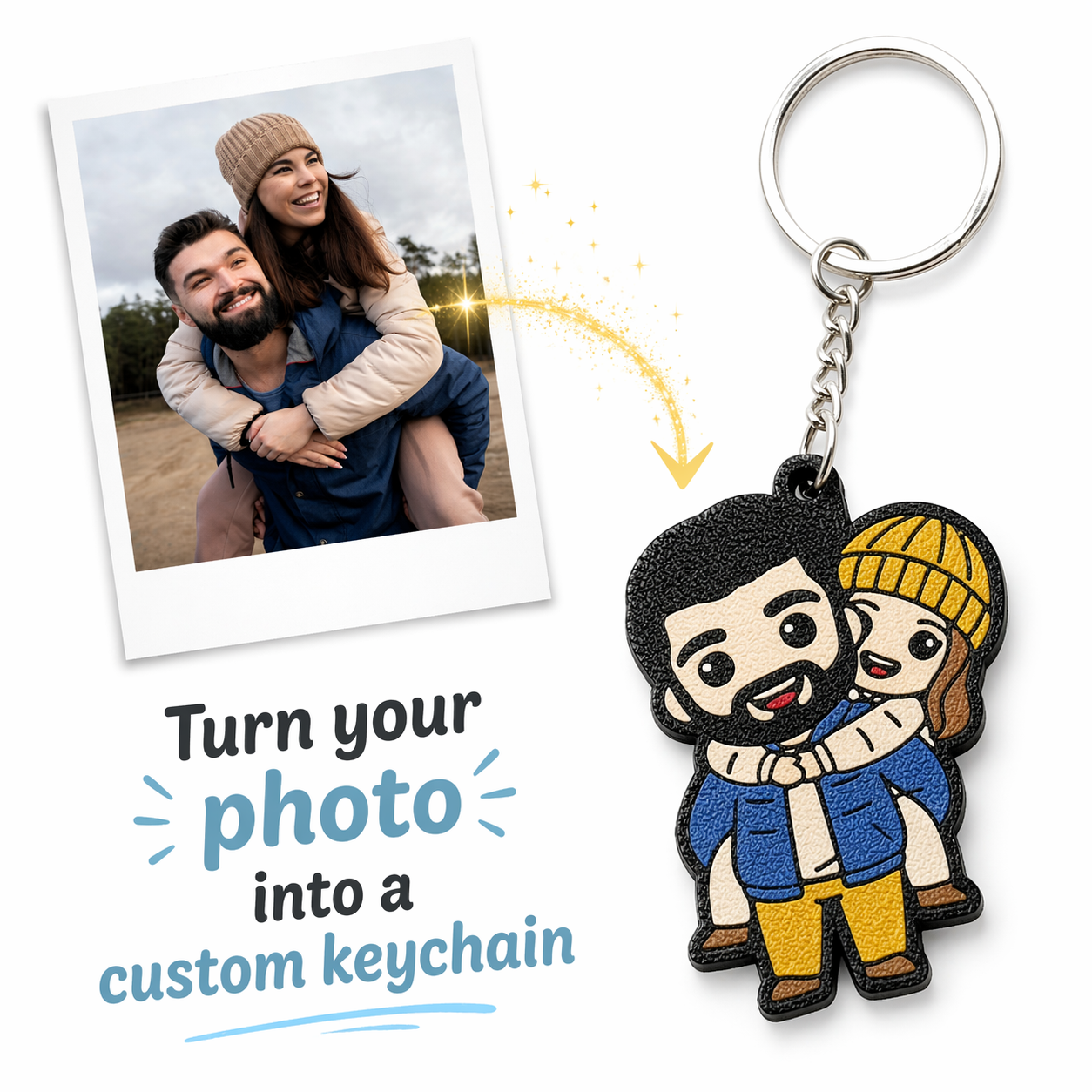 Custom Chibi Keychain – 3D Printed from Your Photo
