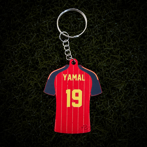 3D Printed Spain Soccer Jersey NFC Keychain – Personalized with Name & Number | FIFA World Cup 2026 | Spain Soccer Fan Gift