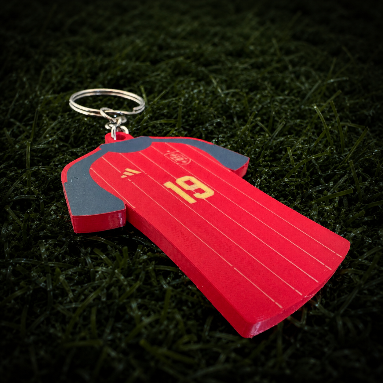 3D Printed Spain Soccer Jersey NFC Keychain – Personalized with Name & Number | FIFA World Cup 2026 | Spain Soccer Fan Gift