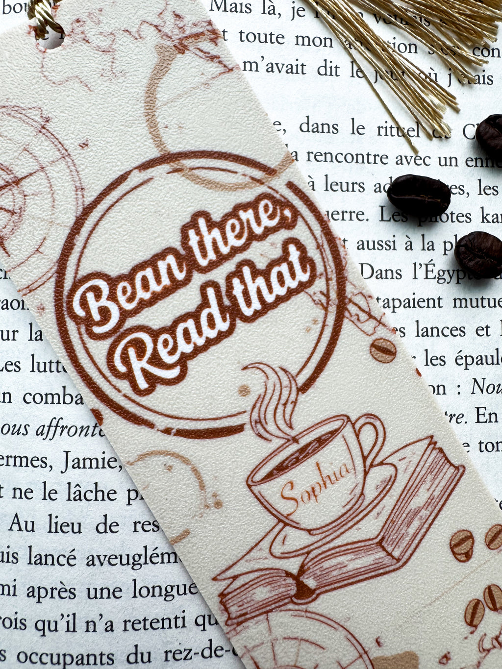 Bean There, Read That - 3D Printed Bookmark with Custom Name