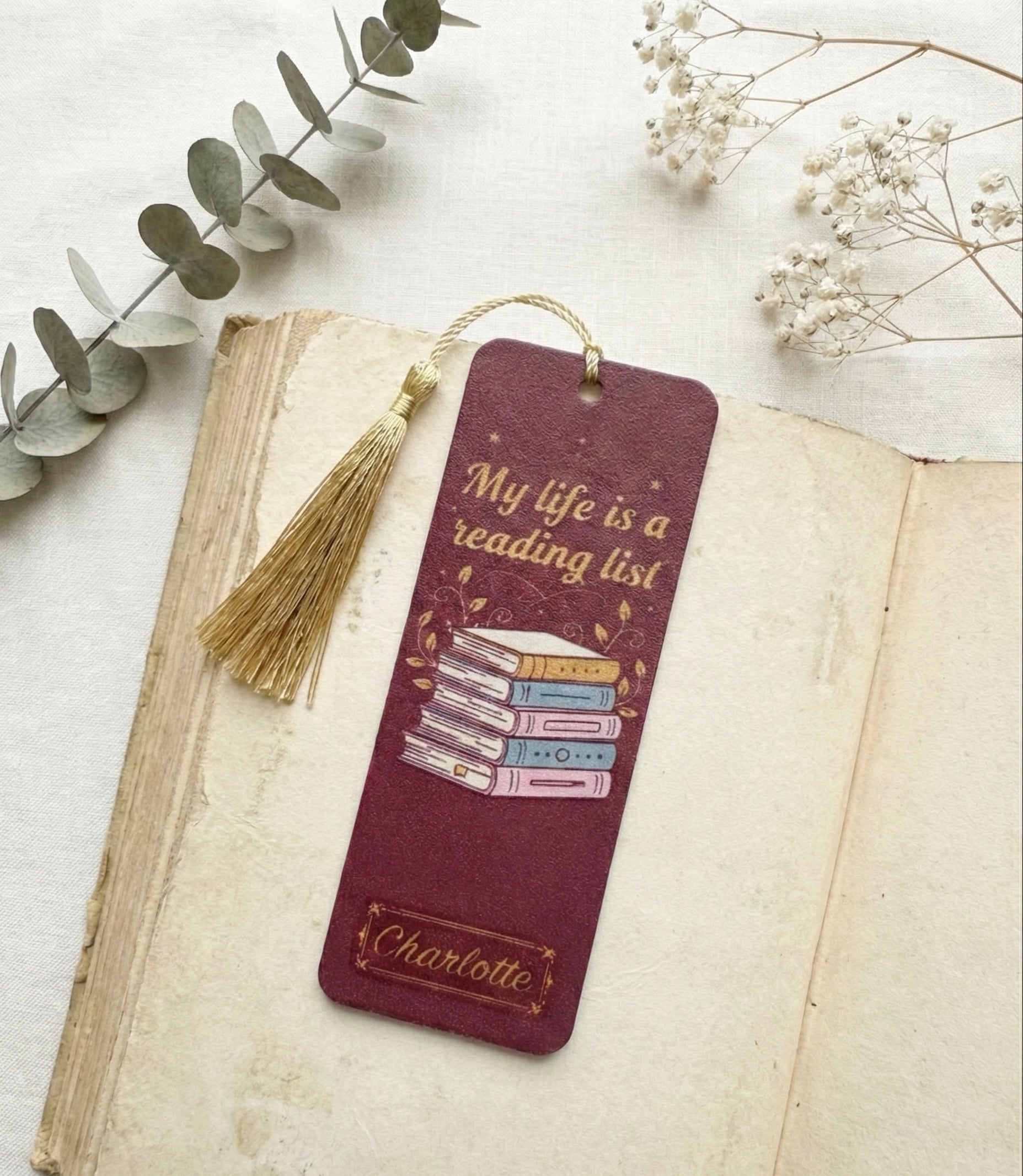 My Life Is a Reading List - 3D Printed Bookmark with Custom Name