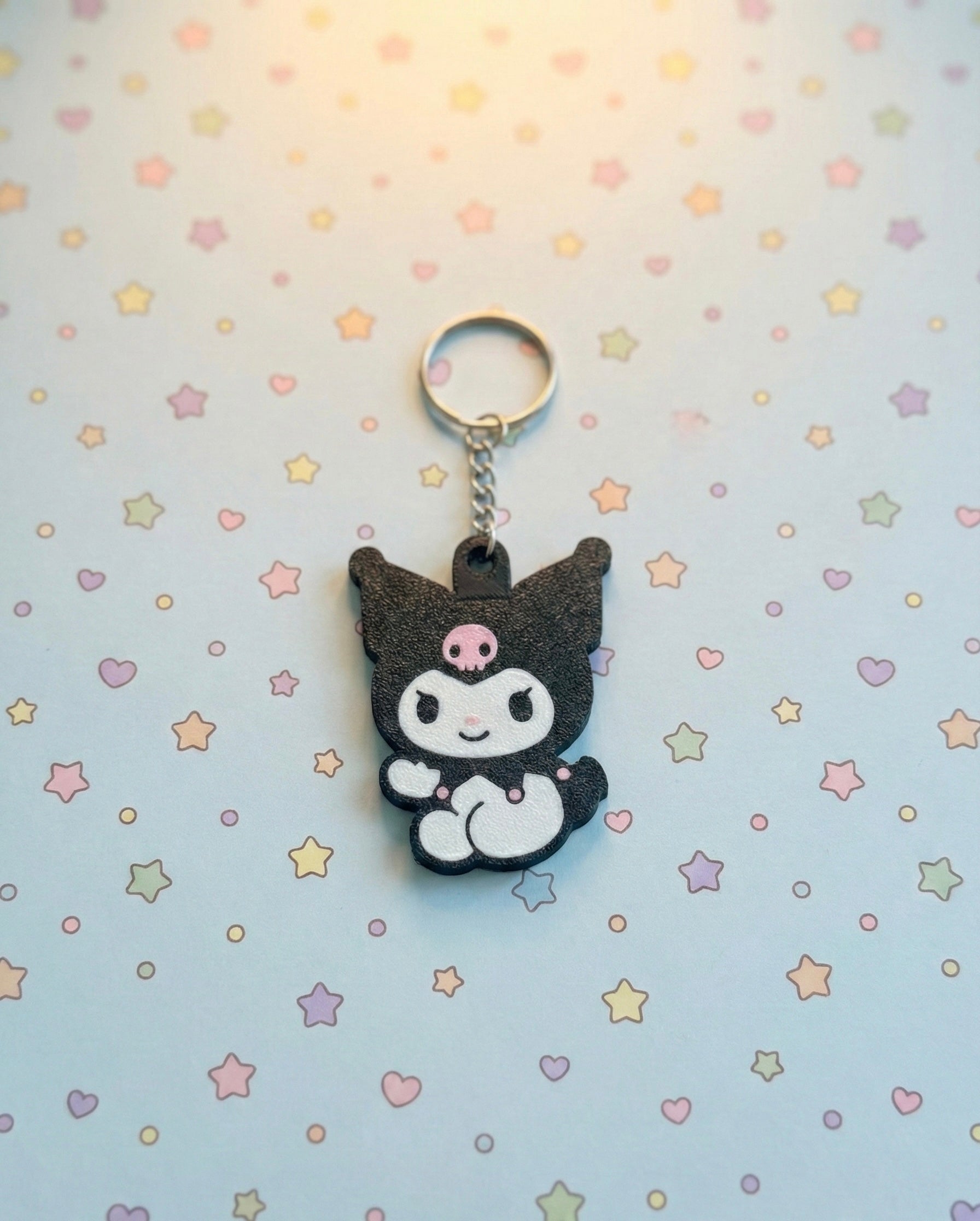 Kuromi 3D Printed Keychain with Optional Custom Name