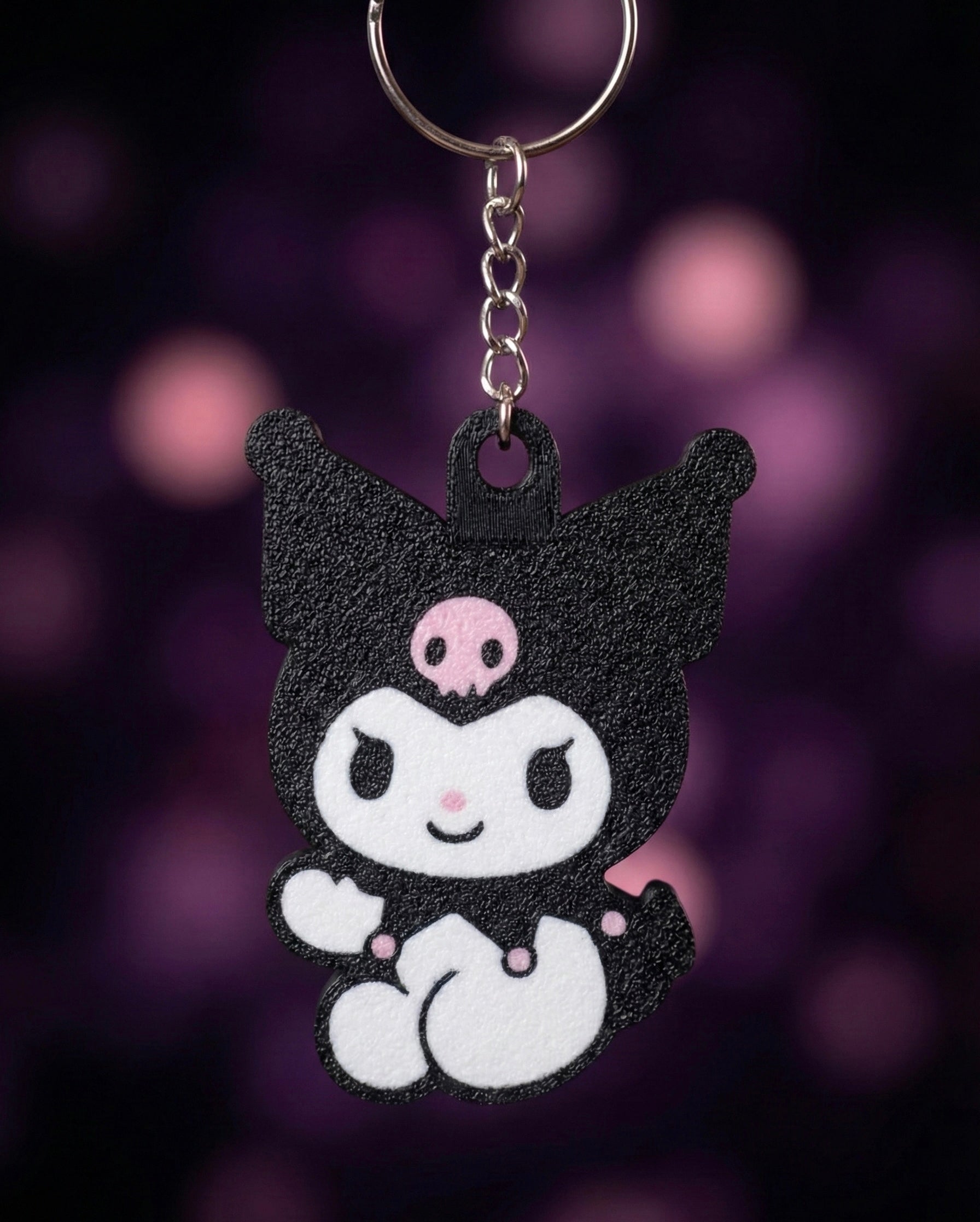 Kuromi 3D Printed Keychain with Optional Custom Name
