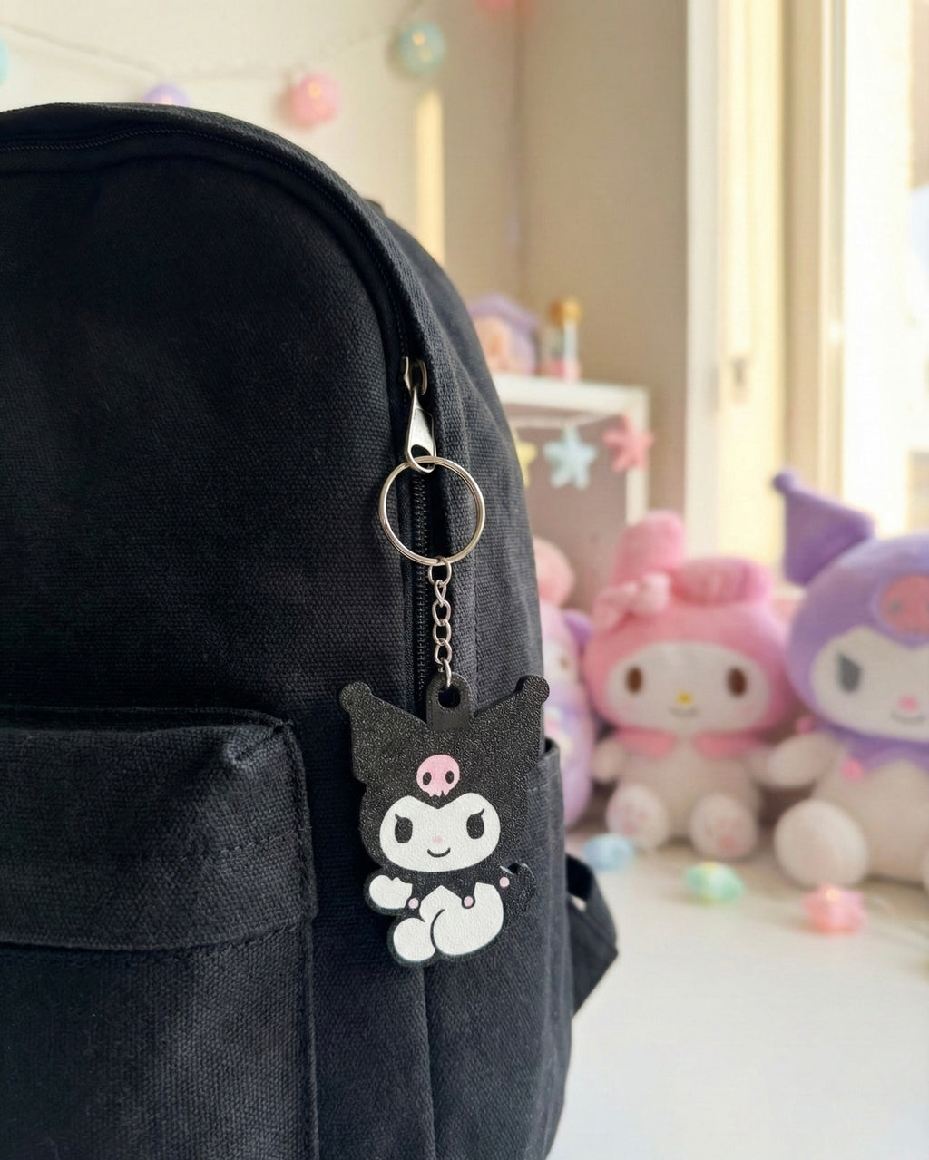 Kuromi 3D Printed Keychain with Optional Custom Name