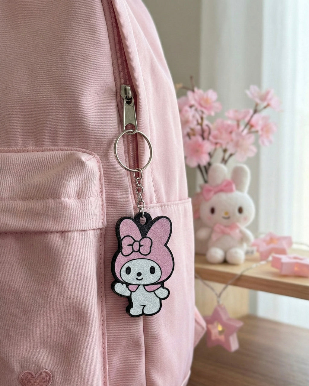 My Melody 3D Printed Keychain with Optional Custom Name