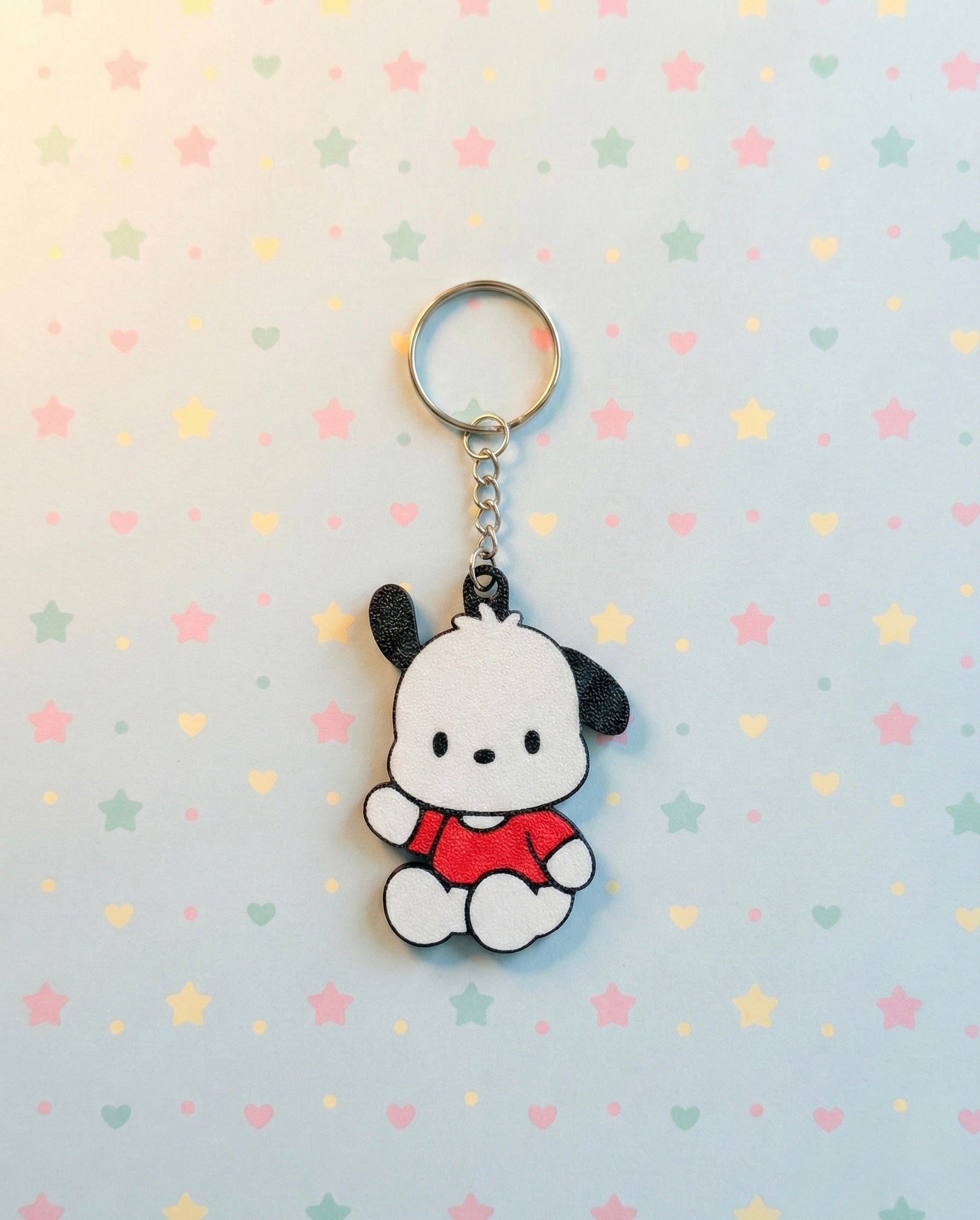 Pochacco 3D Printed Keychain with Optional Custom Name