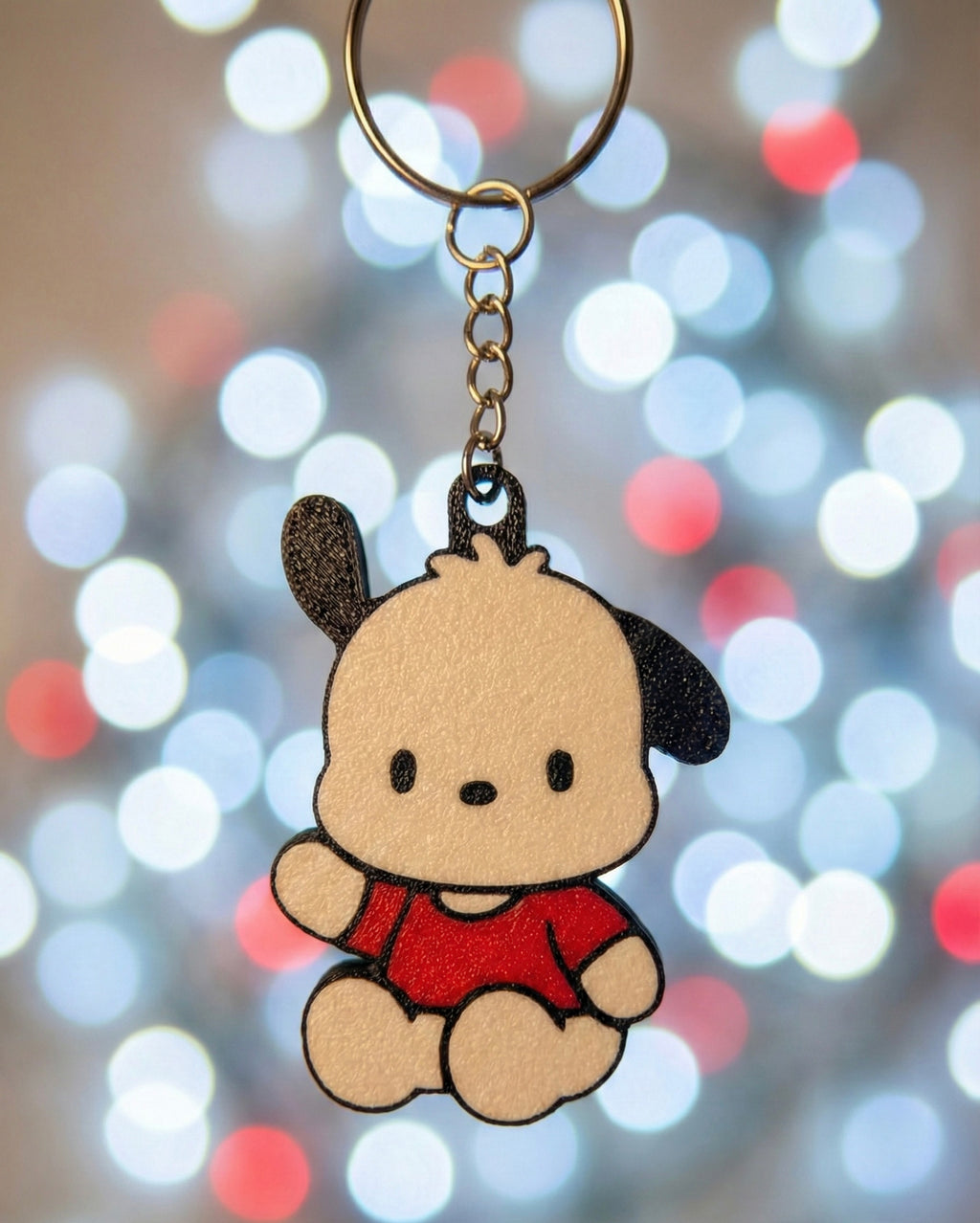 Pochacco 3D Printed Keychain with Optional Custom Name