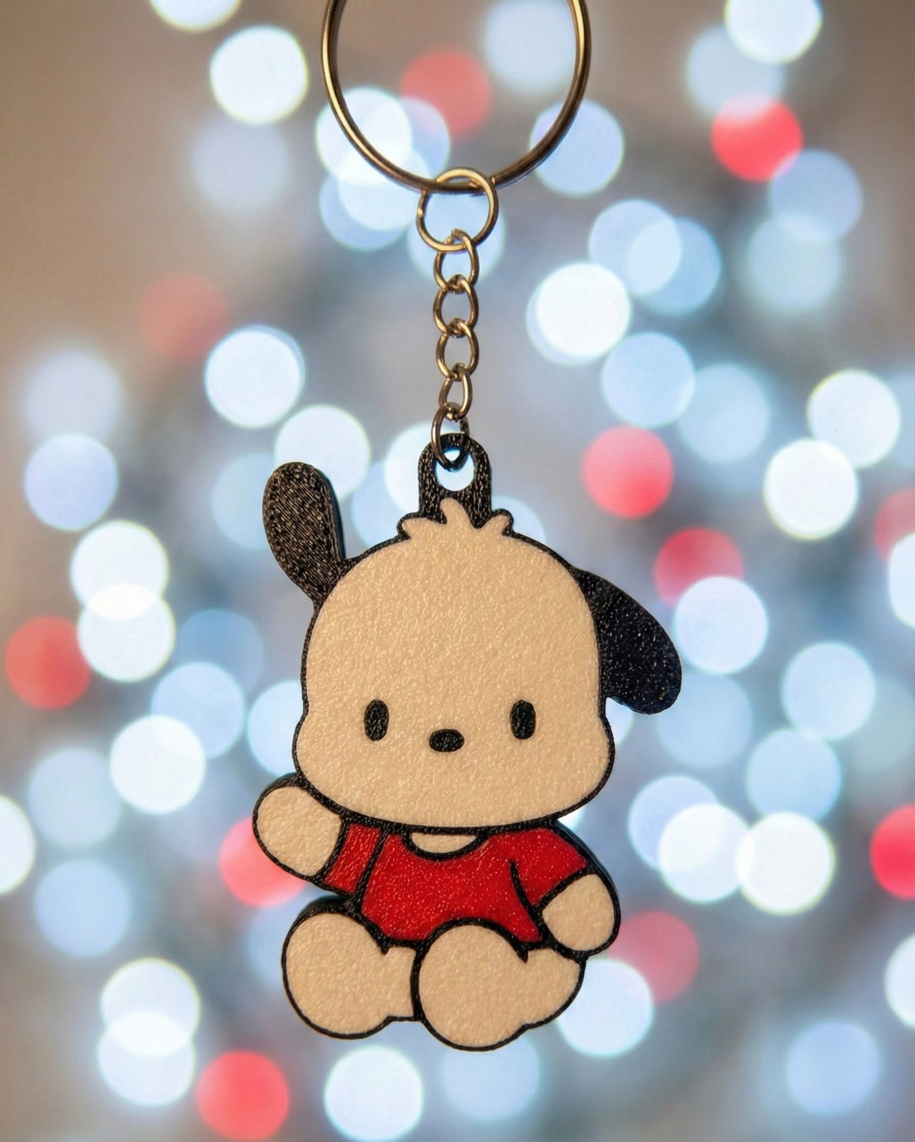 Pochacco 3D Printed Keychain with Optional Custom Name