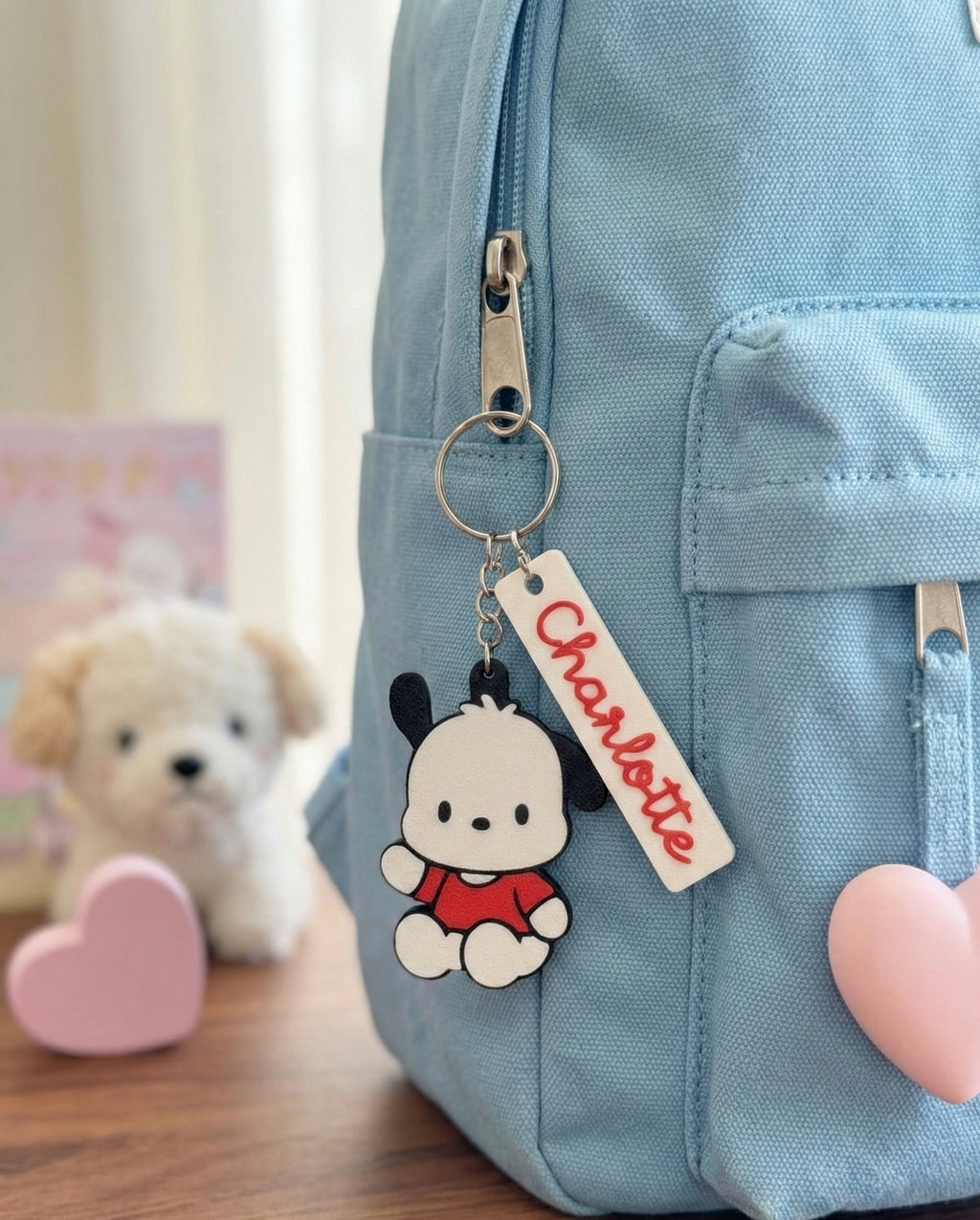 Pochacco 3D Printed Keychain with Optional Custom Name