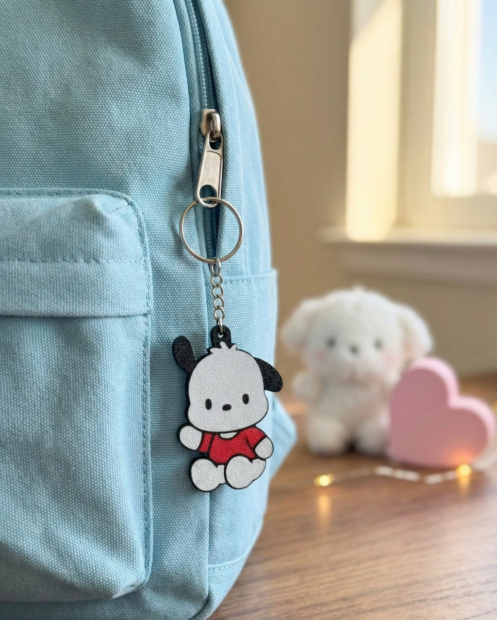 Pochacco 3D Printed Keychain with Optional Custom Name