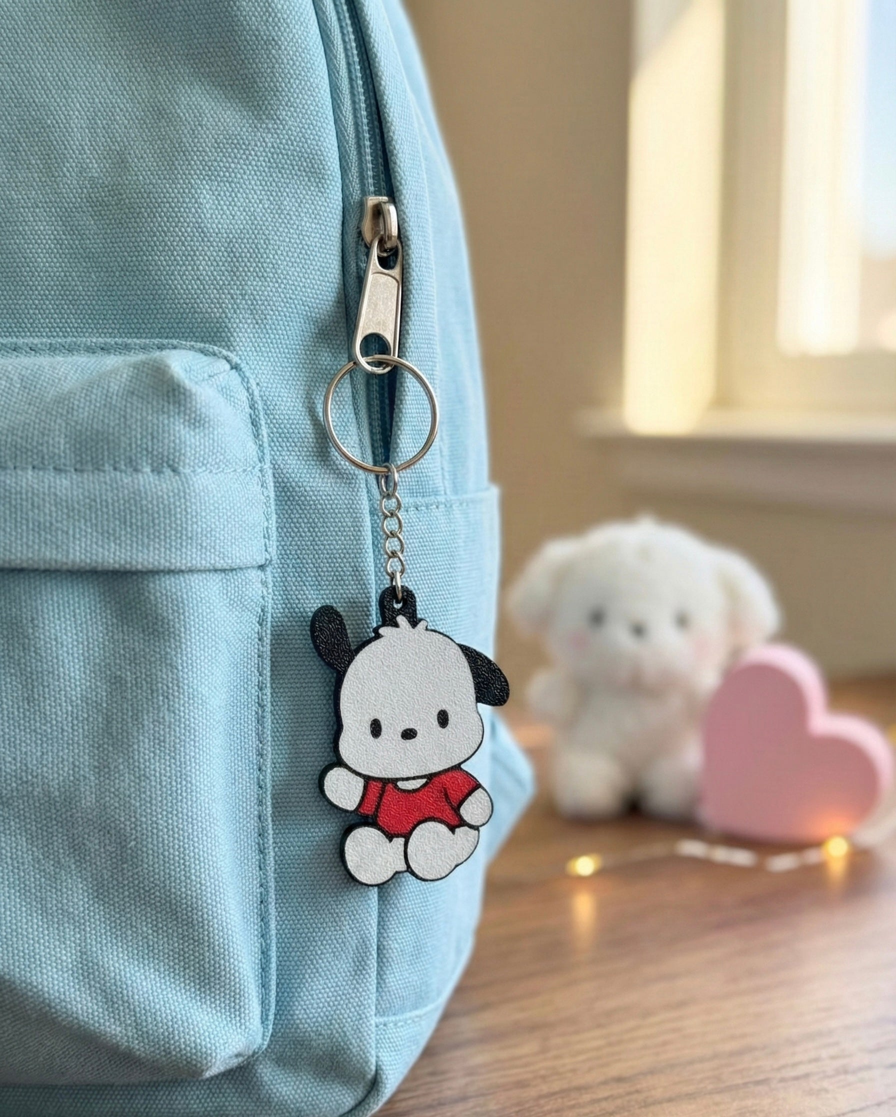 Pochacco 3D Printed Keychain with Optional Custom Name