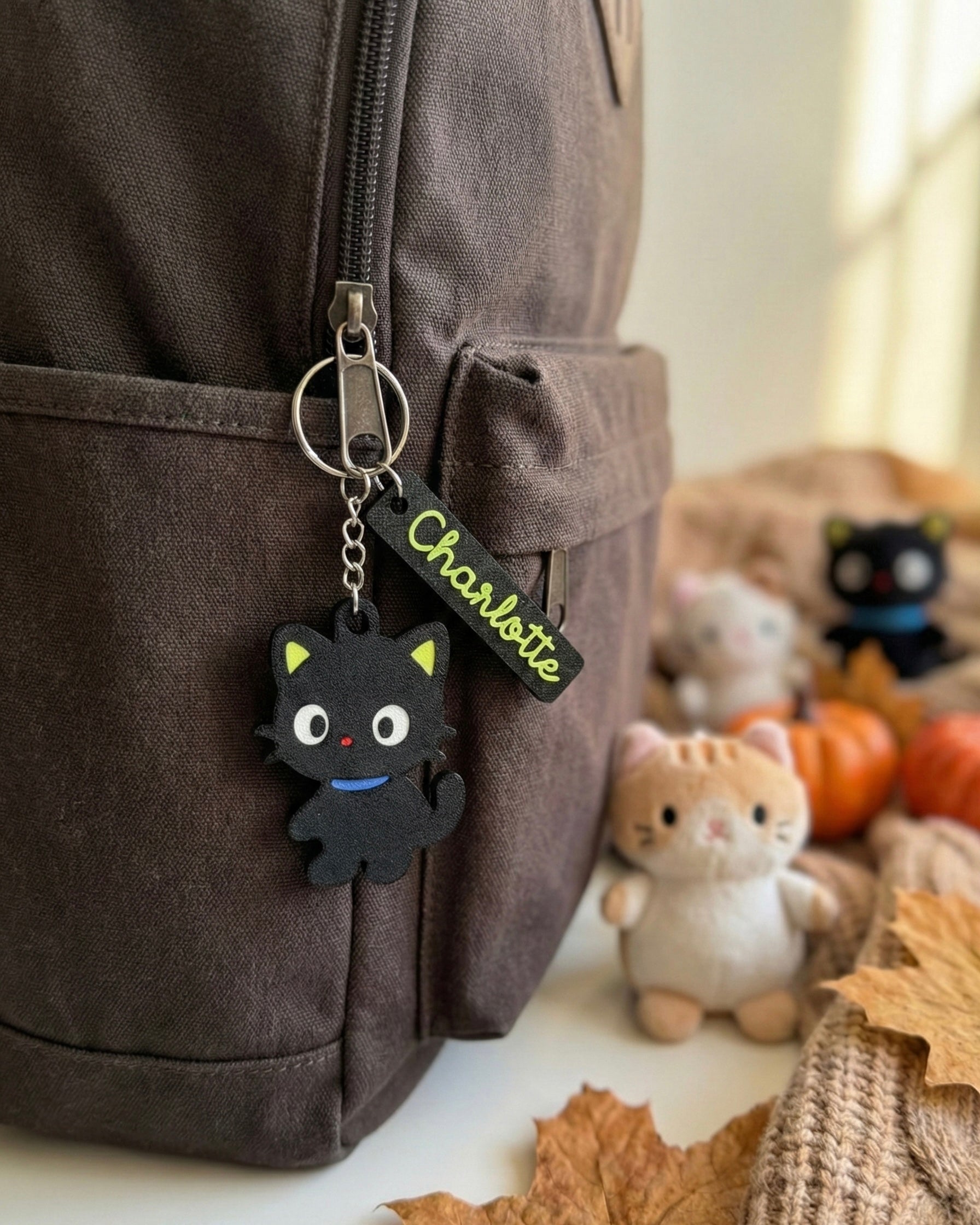 Chococat 3D Printed Keychain with Optional Custom Name