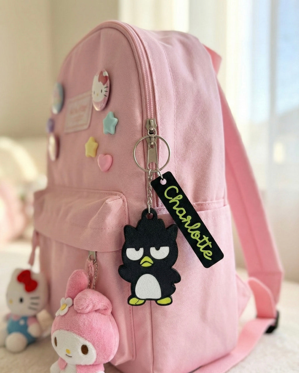 Badtz Maru 3D Printed Keychain with Optional Custom Name