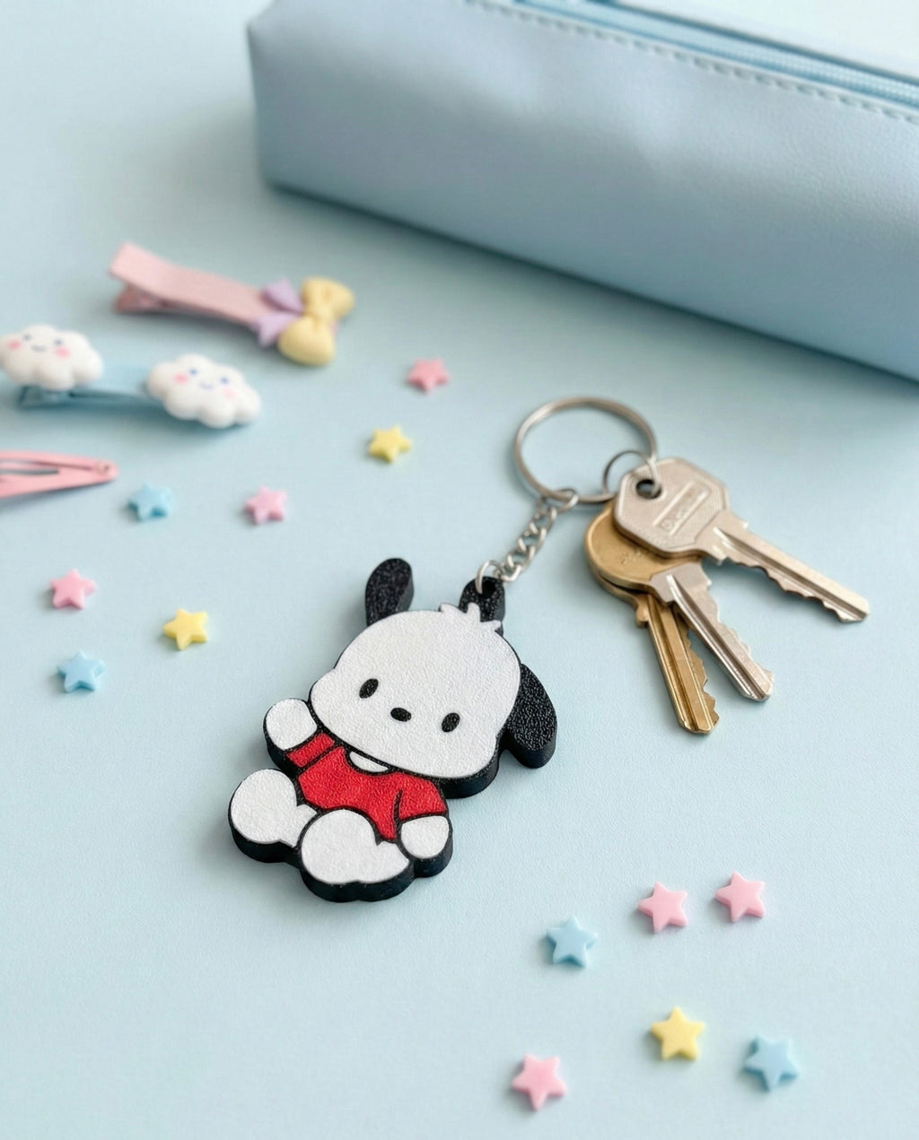 Pochacco 3D Printed Keychain with Optional Custom Name