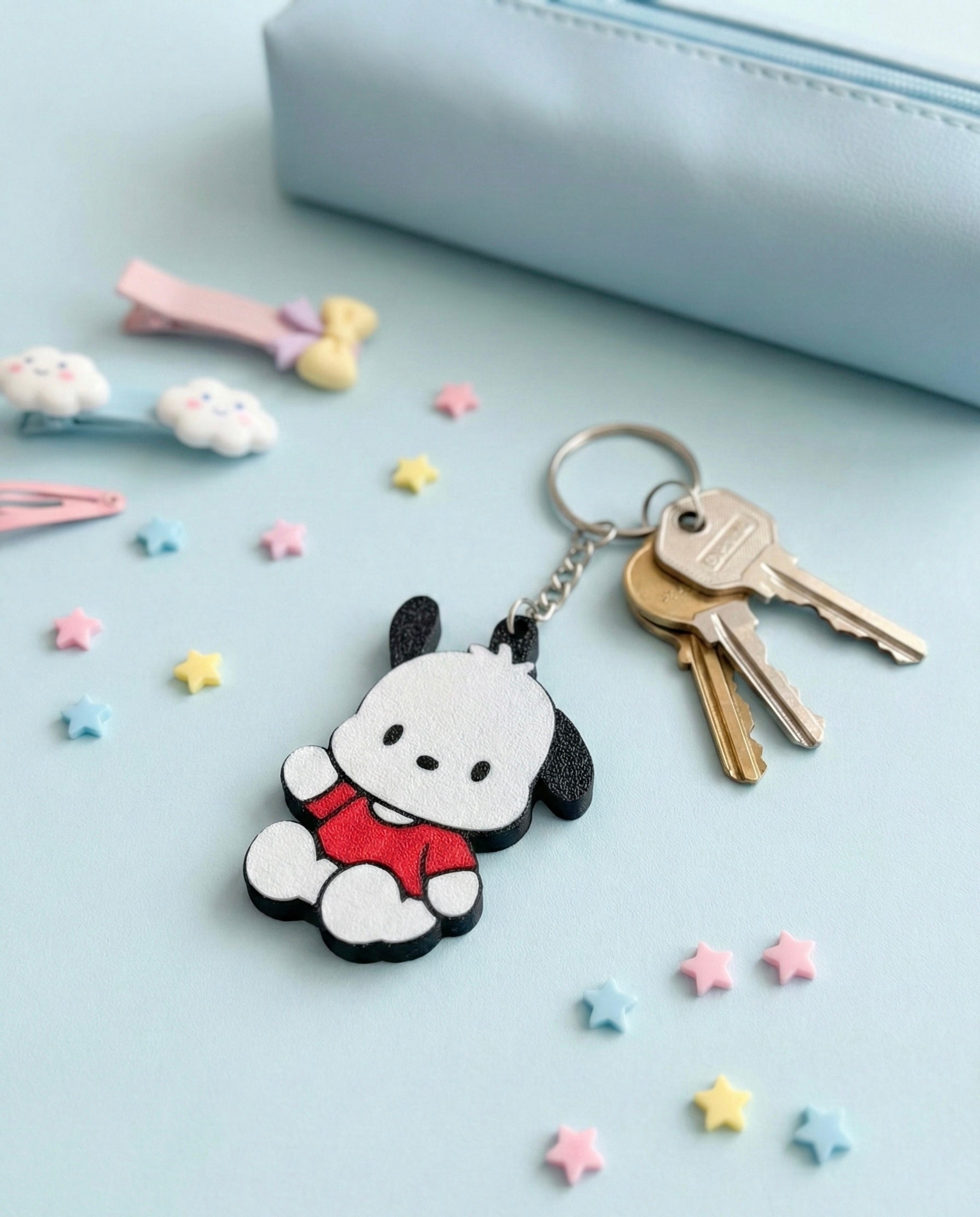 Pochacco 3D Printed Keychain with Optional Custom Name