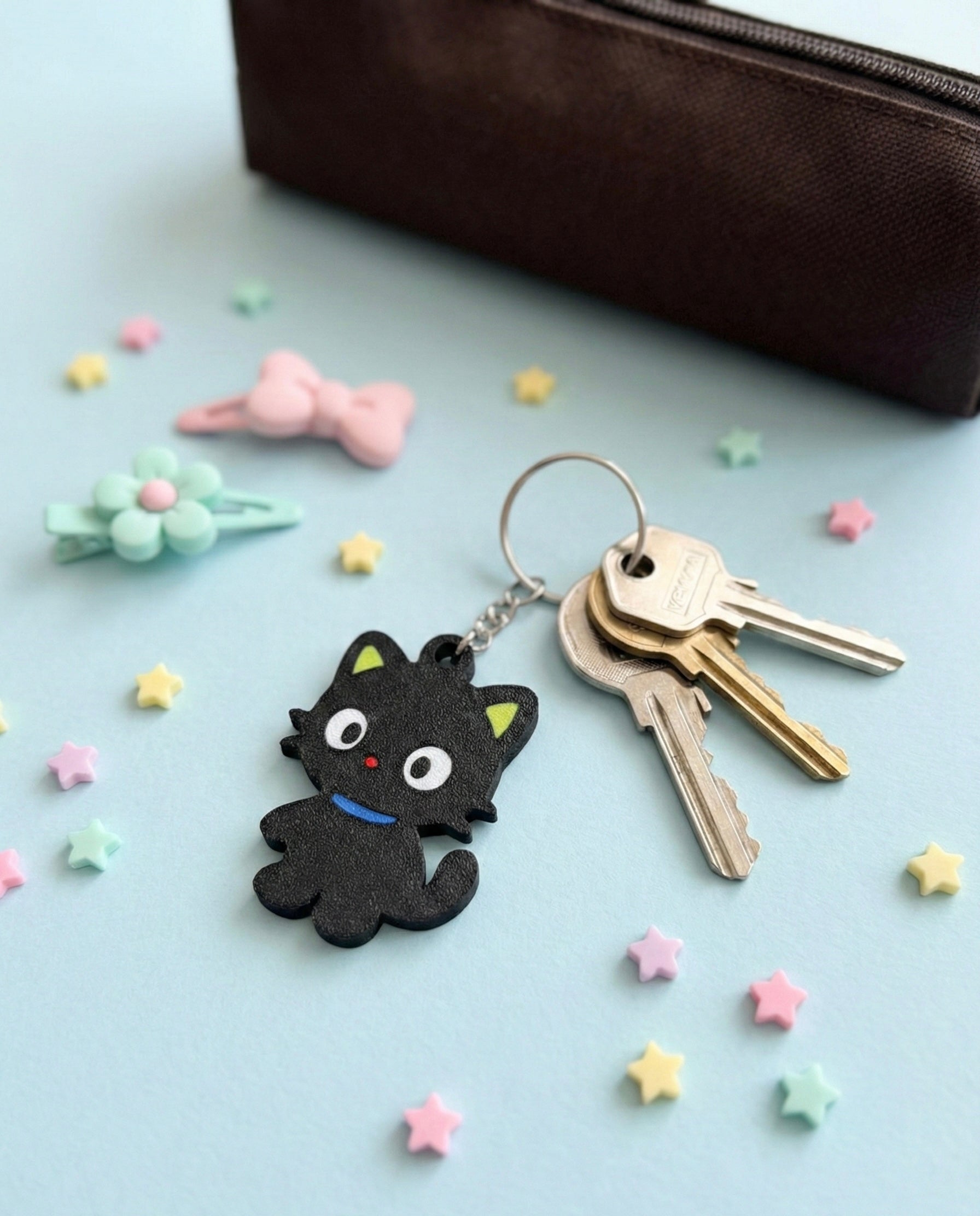 Chococat 3D Printed Keychain with Optional Custom Name