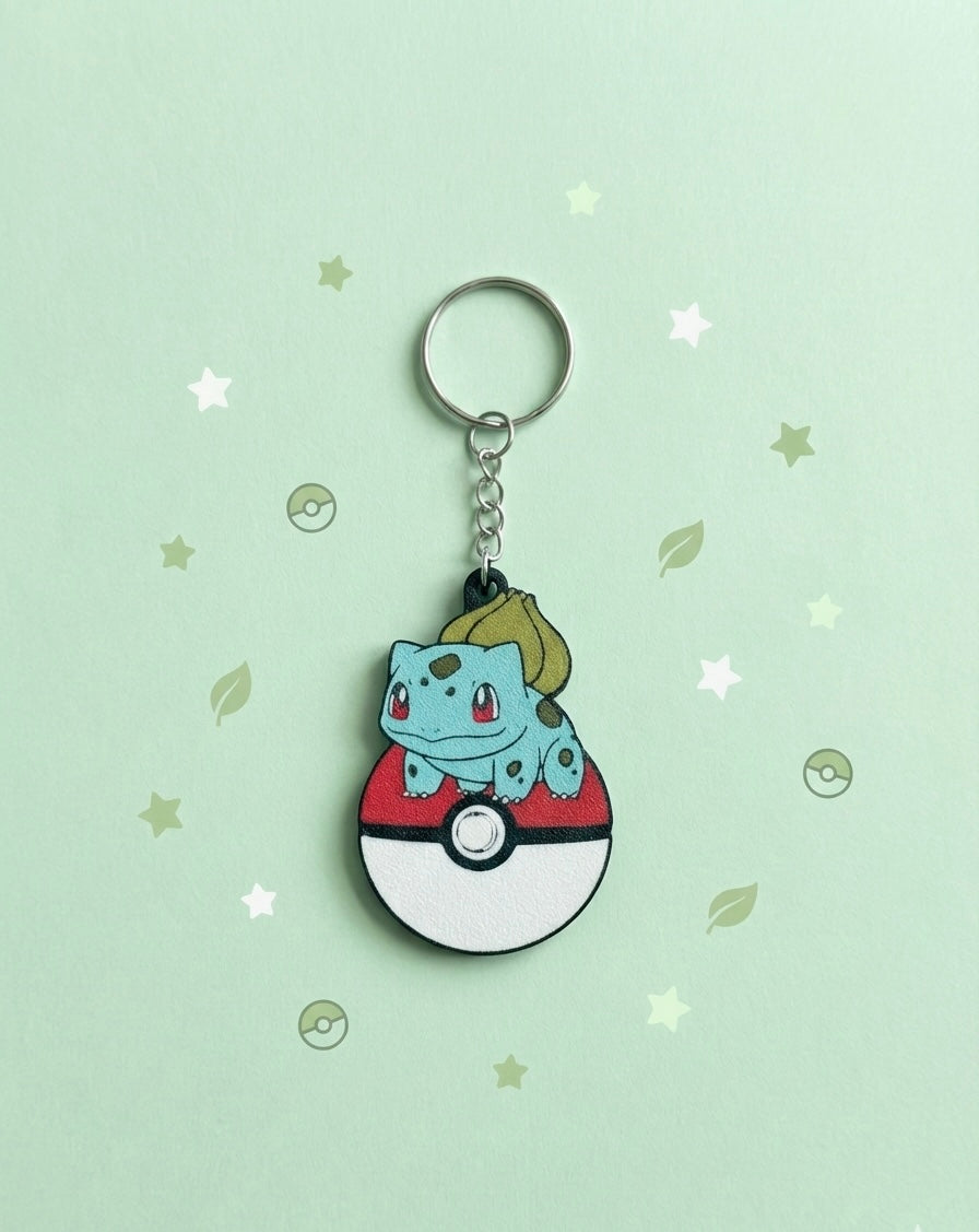 Bulbasaur 3D Printed Keychain with Optional Custom Name