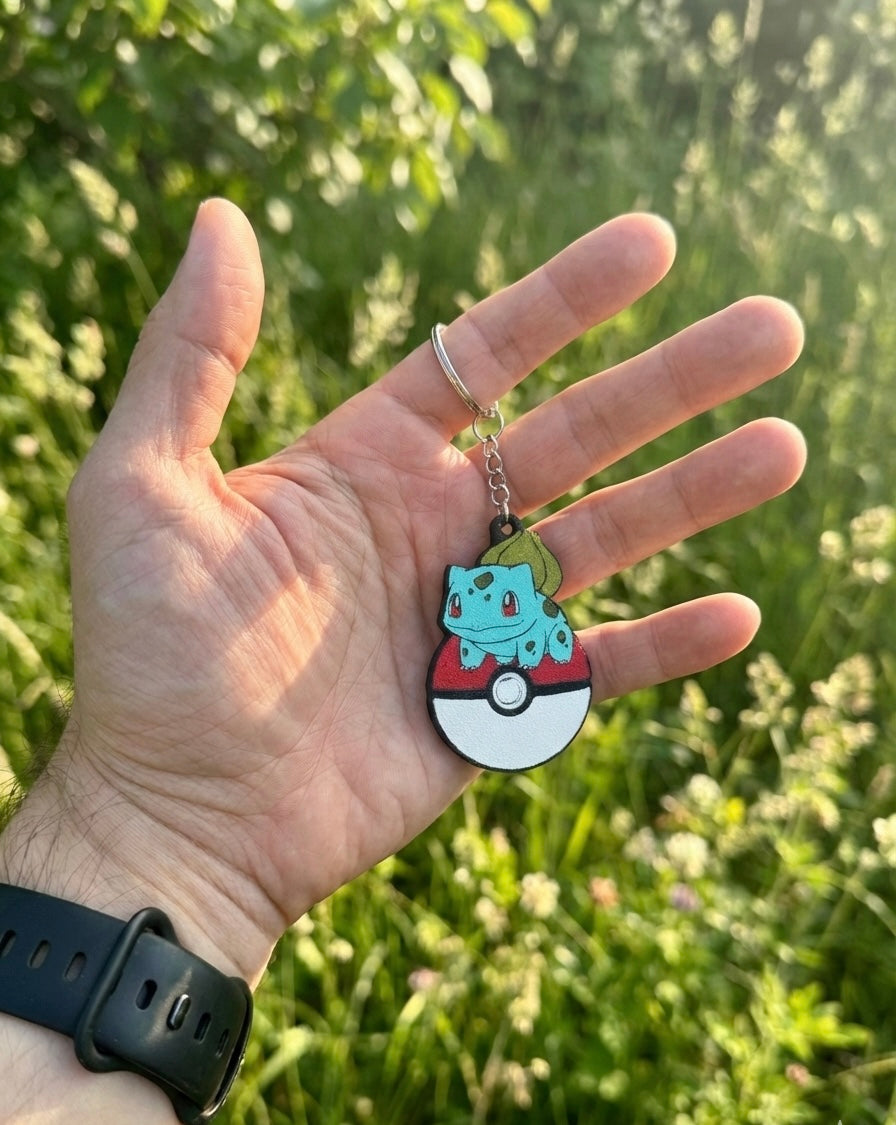Bulbasaur 3D Printed Keychain with Optional Custom Name