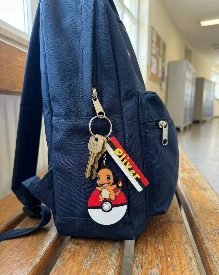 Charmander 3D Printed Keychain with Optional Custom Name