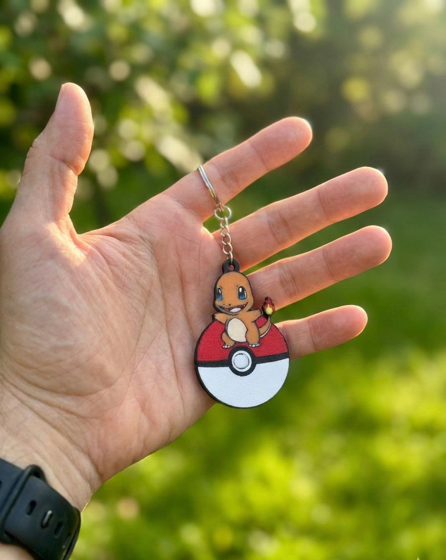 Charmander 3D Printed Keychain with Optional Custom Name