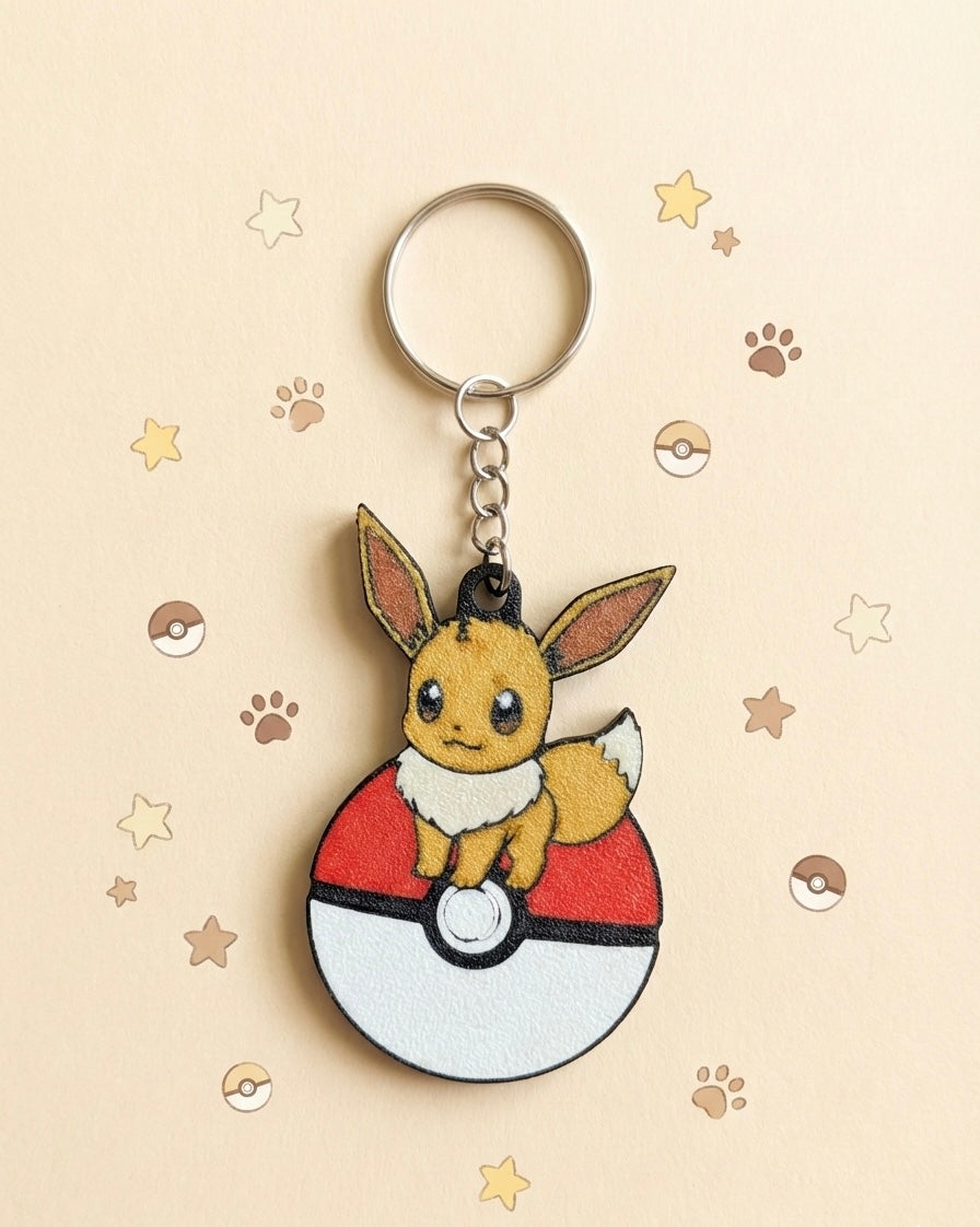Eevee 3D Printed Keychain with Optional Custom Name