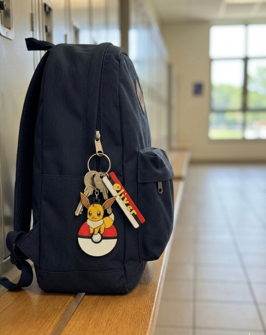 Eevee 3D Printed Keychain with Optional Custom Name