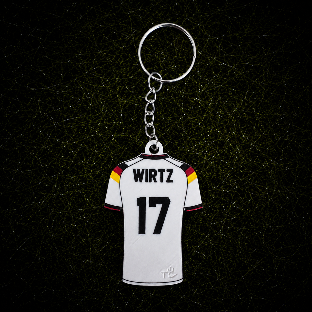 3D Printed Germany Soccer Jersey NFC Keychain – Personalized with Name & Number | FIFA World Cup 2026 | Germany Soccer Fan Gift