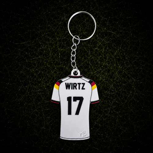3D Printed Germany Soccer Jersey NFC Keychain – Personalized with Name & Number | FIFA World Cup 2026 | Germany Soccer Fan Gift